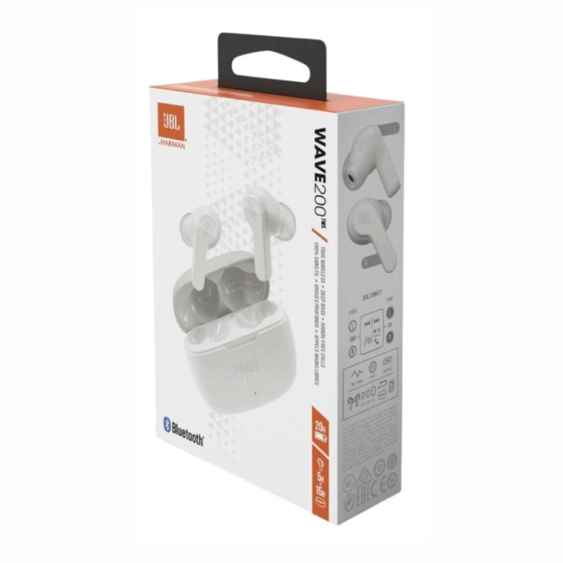 Audífonos JBL Wave 200TWS Bluetooth IPX2 20 h blanco caja