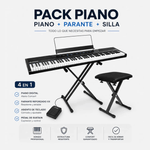 Piano digital Alesis Concert Pack 88 teclas 10 sonidos negro contenido de caja