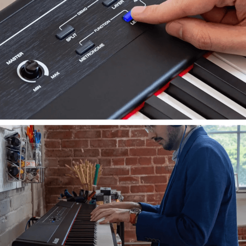 Piano digital Alesis Concert Pack 88 teclas 10 sonidos negro uso
