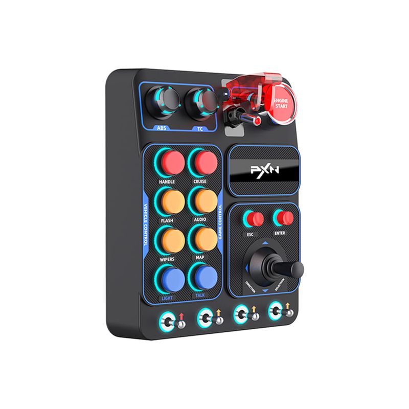 Botonera PXN CB1 para Sim Racing, 30 botones RGB USB-C frontal oblicuo