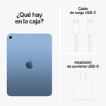 iPad 11" 128GB 6GB RAM Chip A16 Wi-Fi 12MP blue contenido de caja
