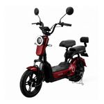 Bicimoto eléctrica Futur Oxen 350W 35km 25km/h roja frontal oblicuo