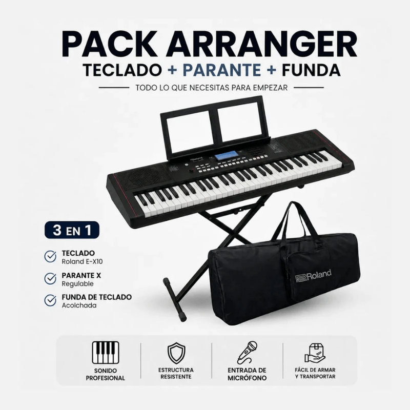 Teclado Roland E-X10 61 teclas 601 tonos Pack negro
