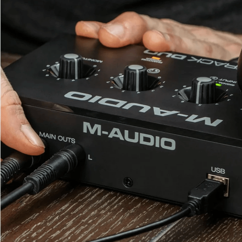 Interfaz M-Audio M-Track Duo 2 canales 24 bits 48 kHz uso
