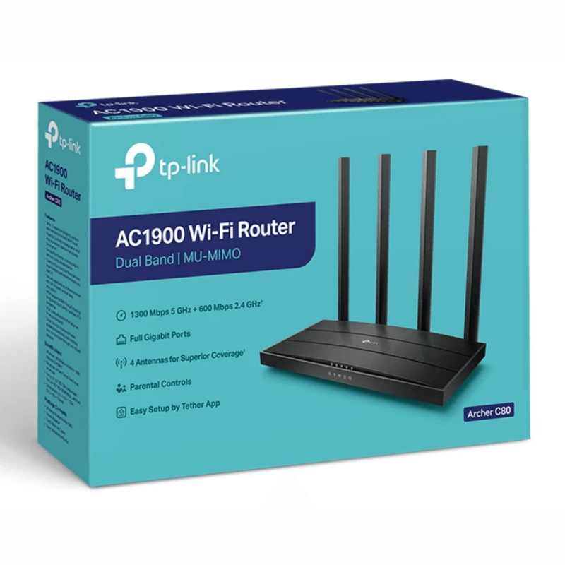 Router TP-Link Archer C80 1900 Mbps Wi-Fi 5 MU-MIMO caja
