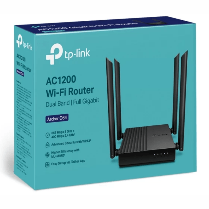 Router TP-Link Archer C64 AC1200 Wi-Fi 5 Gigabit caja