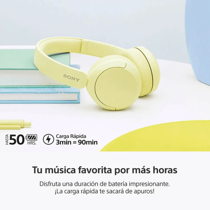 Audífonos Sony WH-CH520 Bluetooth 5.2 50 h amarillo carga rápida
