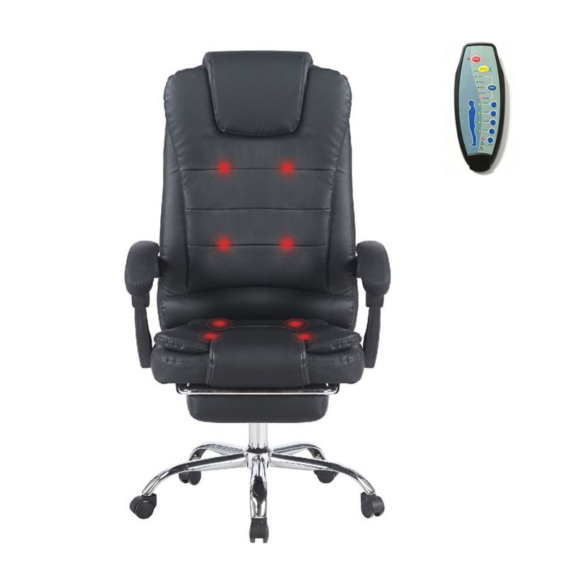 Silla gerencial G-ergonomic Relax Pro 8 Vibromasajes, negro frontal