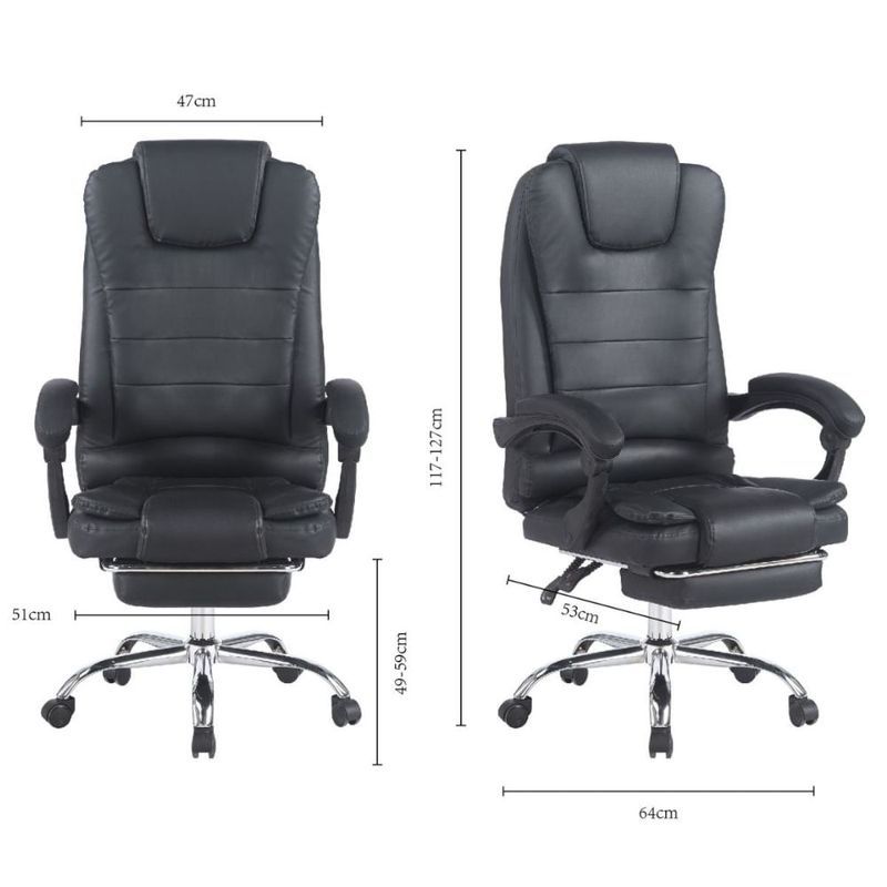 Silla gerencial G-ergonomic Relax Pro 8 Vibromasajes, negro oblicuo