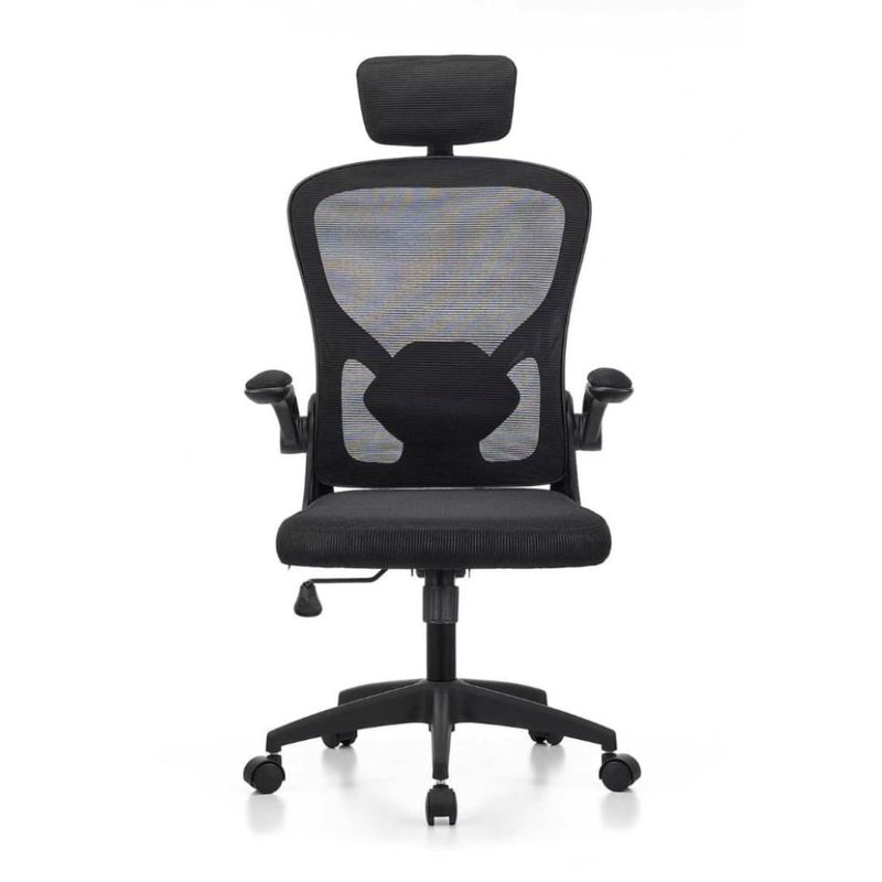 Silla gerencial flex ergonómica altura regulable negra frontal