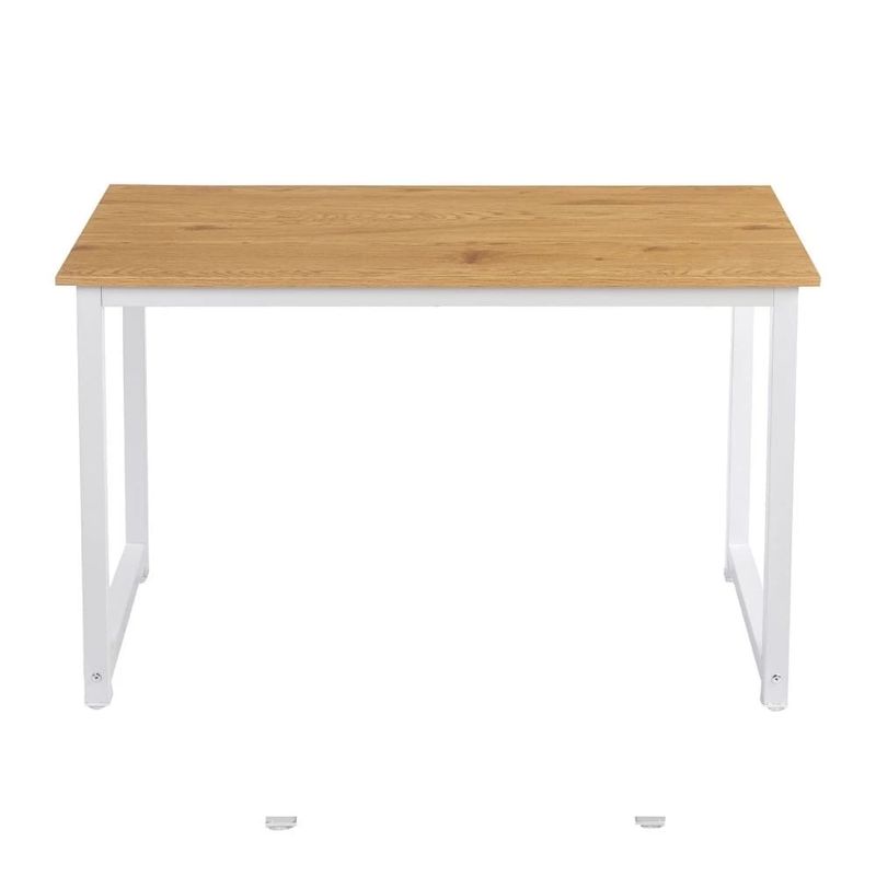 Escritorio fijo G-ergonomic Essential melamina altura 75 cm roble beige y blanco frontal