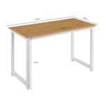 Escritorio fijo G-ergonomic Essential melamina altura 75 cm roble beige y blanco medidas
