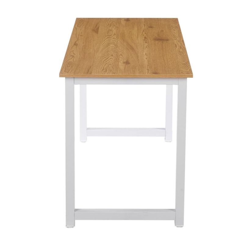 Escritorio fijo G-ergonomic Essential melamina altura 75 cm roble beige y blanco lateral