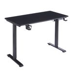 Escritorio eléctrico G-ergonomic FlowDesk altura regulable negro frontal oblicuo