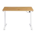 Escritorio eléctrico G-ergonomic FlowDesk altura regulable roble beige blanco dorsal
