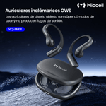 Audífonos Miccell VQ-BH01 Bluetooth 5.4 IP67 8 h negro cómodos