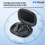 Audífonos Miccell VQ-BH01 Bluetooth 5.4 IP67 8 h negro carga