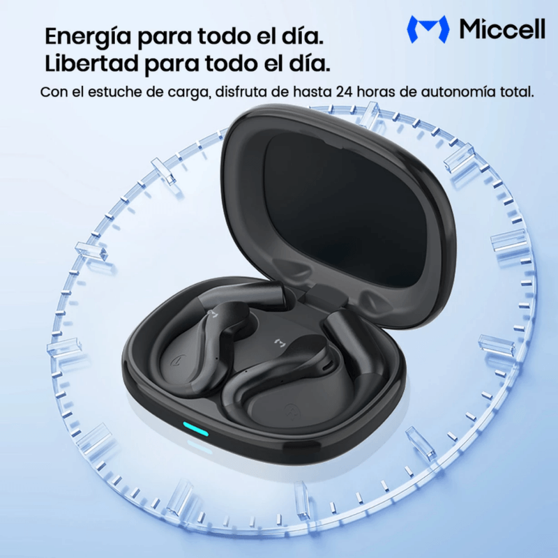Audífonos Miccell VQ-BH01 Bluetooth 5.4 IP67 8 h negro carga