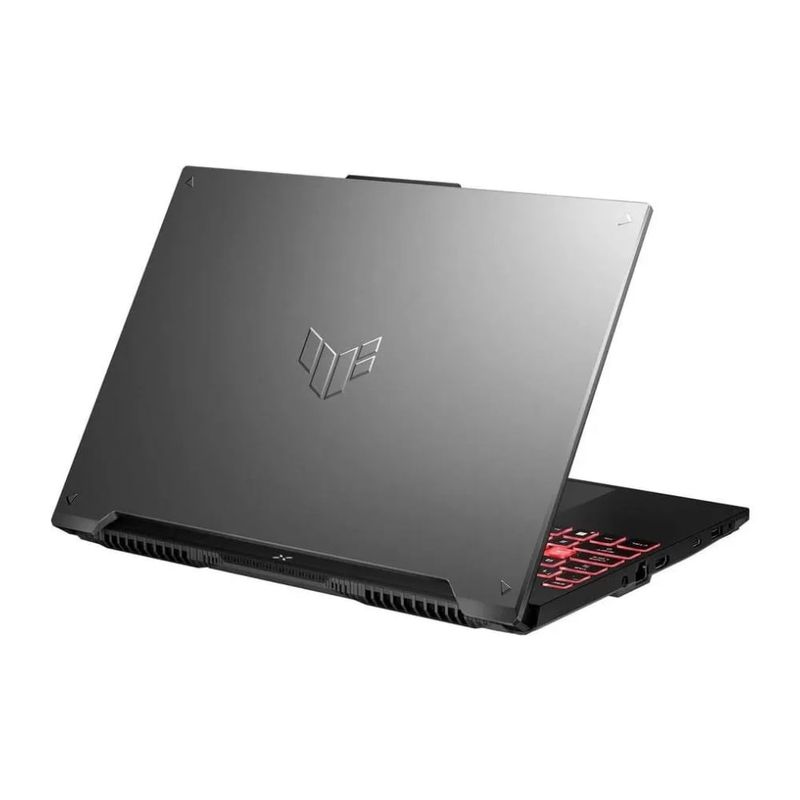 Laptop gamer Asus TUF A16 Ryzen 7 RTX 4050 512GB SSD mecha gray dorsal oblicuo