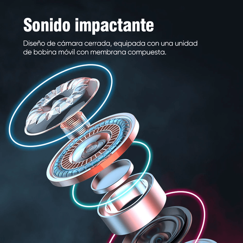 Audífonos Miccell VQ-BH24 Bluetooth 5.4 AI 8 h negro sonido impactante