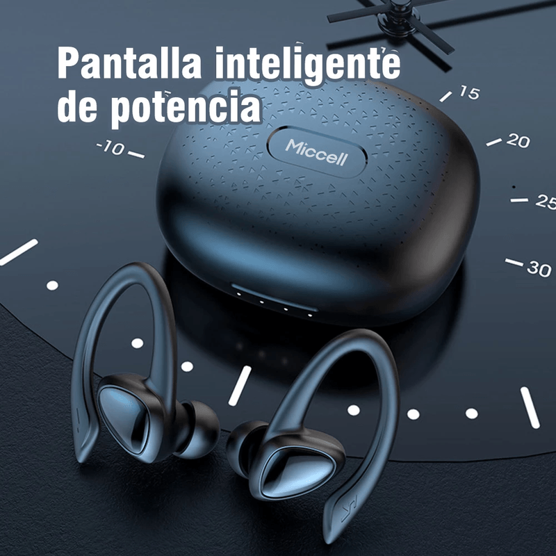 Audífonos Miccell VQ-BH24 Bluetooth 5.4 AI 8 h negro pantalla