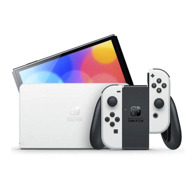 Nintendo Switch OLED 64GB + Super Mario Bros. Wonder blanco frontal