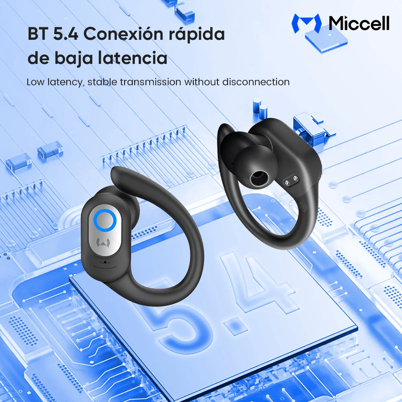 Audífonos Miccell VQ-BH96 Bluetooth 5.4 ANC 8 h negro baja latencia