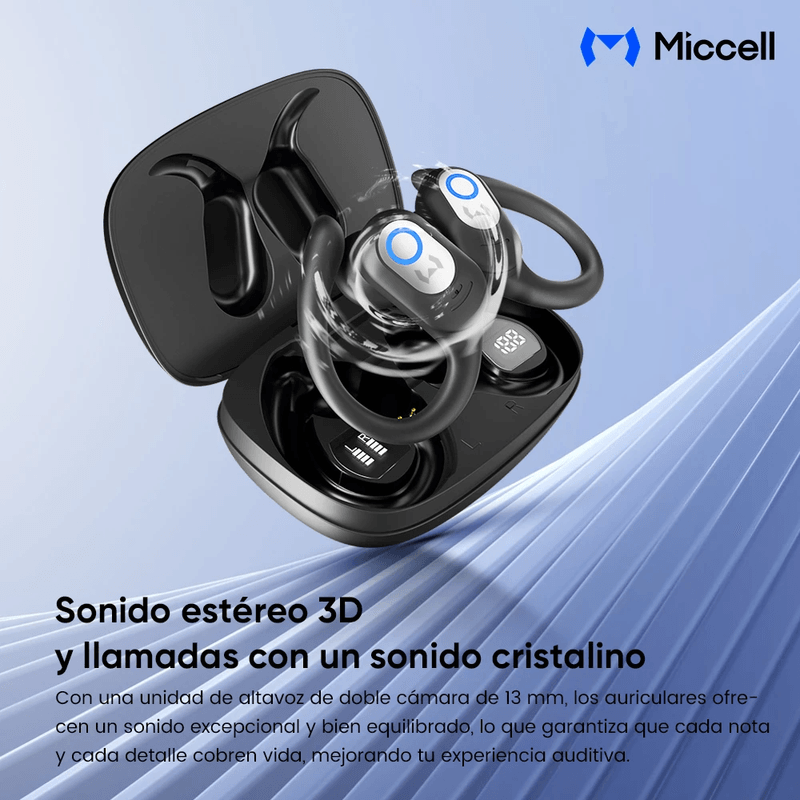 Audífonos Miccell VQ-BH96 Bluetooth 5.4 ANC 8 h negro sonido estéreo