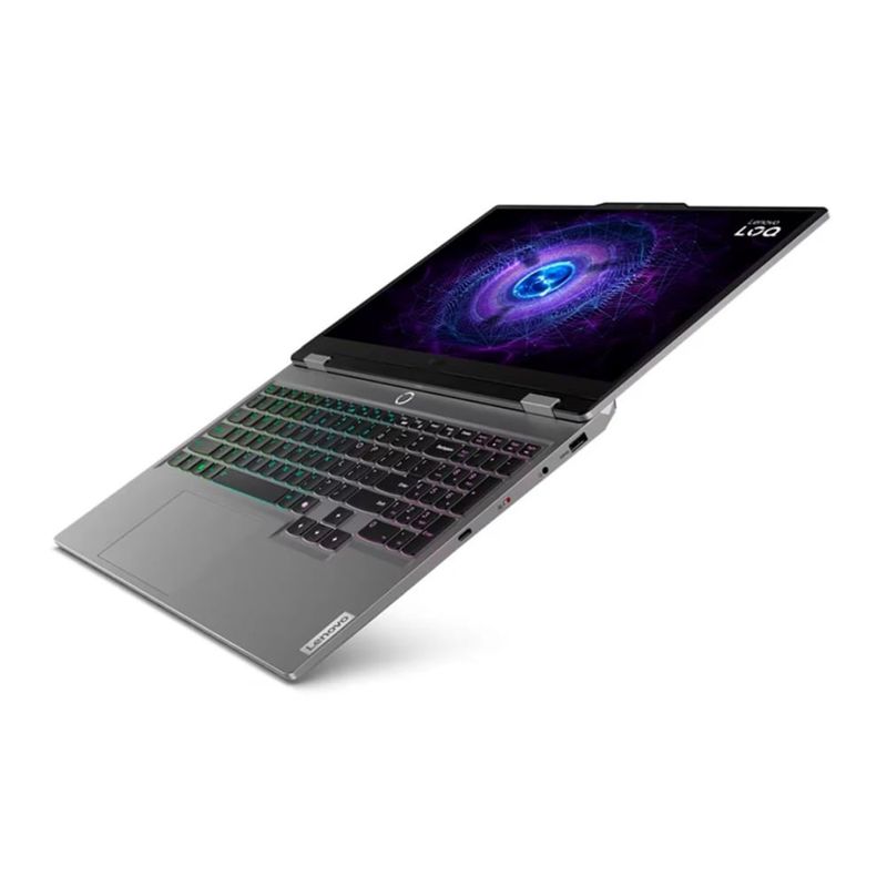 Laptop Lenovo LOQ 15.62" Ryzen 7 1TB SSD 16GB RAM gris frontal oblicuo