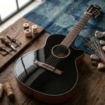Guitarra Ibanez AEG50N-BKH nylon 20 trastes negro acabado High Gloss