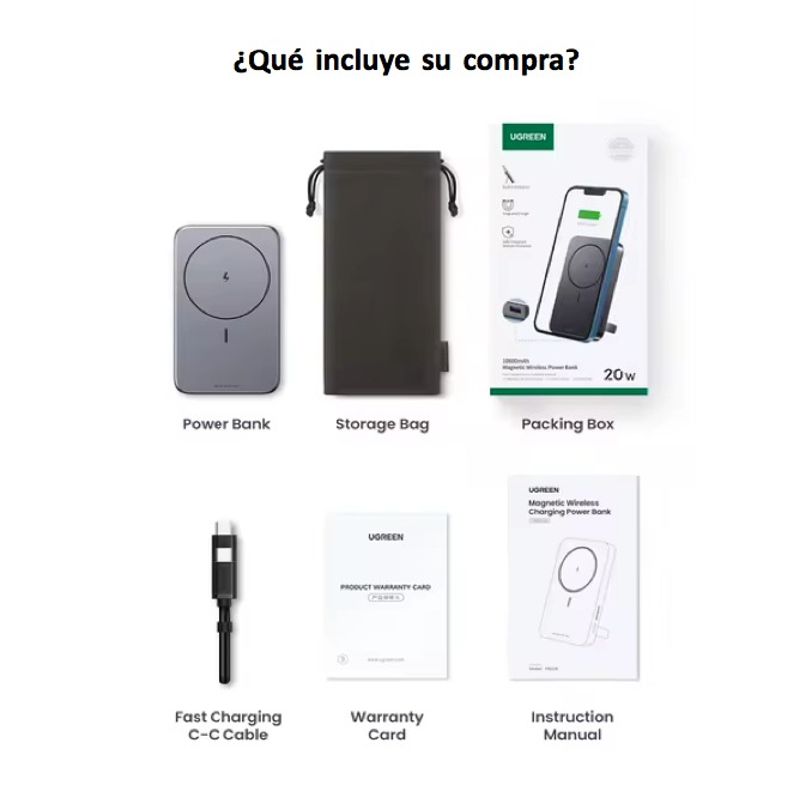 Power bank UGREEN PB206 10000 mAh MagSafe 22.5W contenido