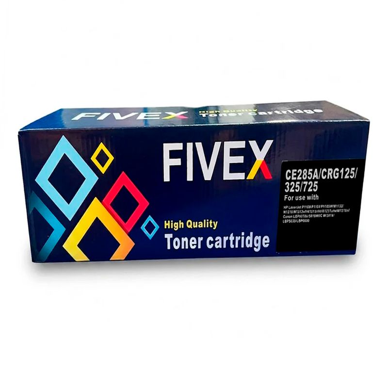 Tóner Fivex 85A CE285A compatible con HP, 1600 páginas frontal