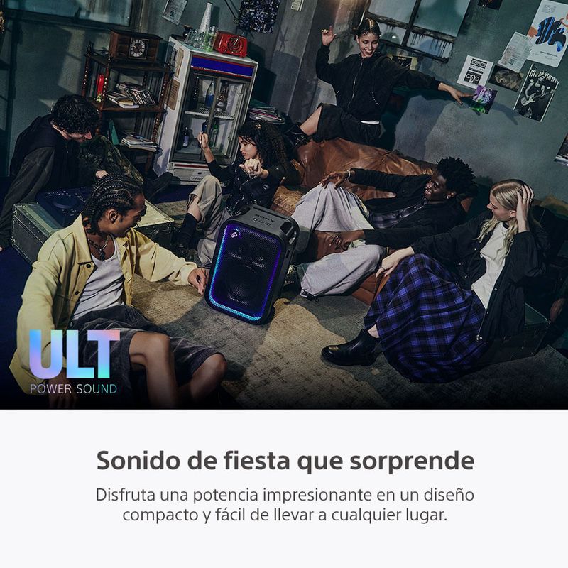 Parlante Sony ULT Tower 5 Bluetooth con luces e IPX4  características