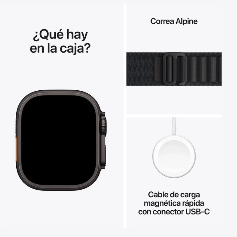 Apple Watch Ultra 3 49mm GPS Cellular Alpine M black contenido de caja