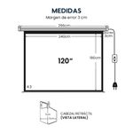 Ecran eléctrico Evox 120" retráctil blanco medidas