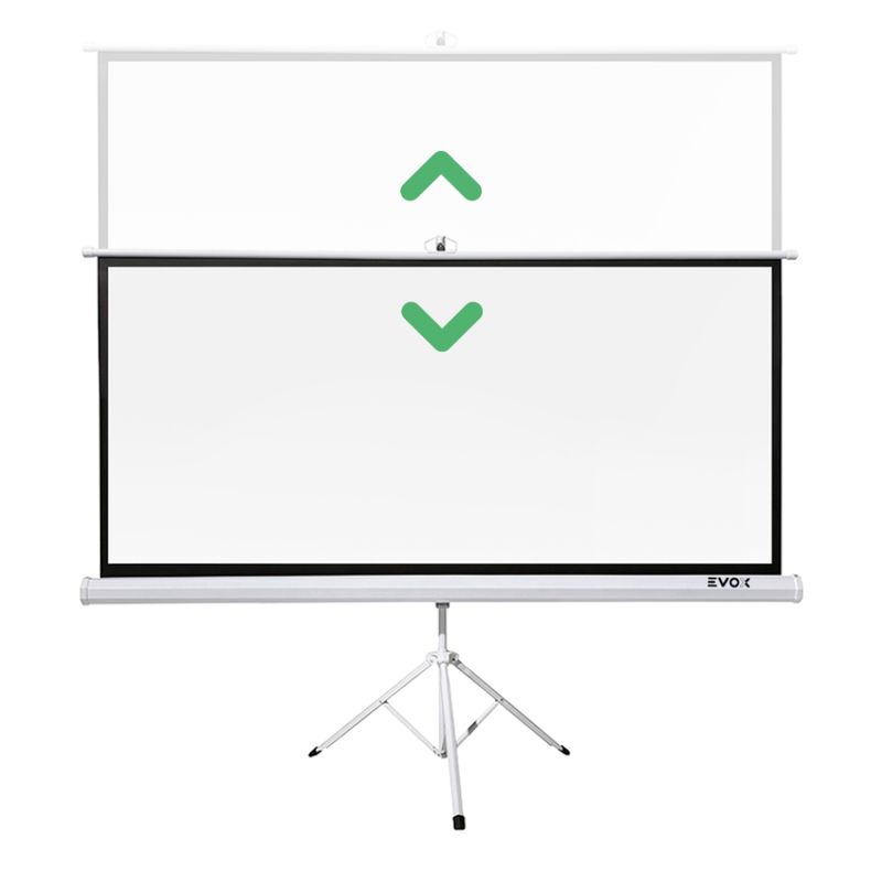 Pantalla Ecran 84" portátil con trípode blanco mate frontal