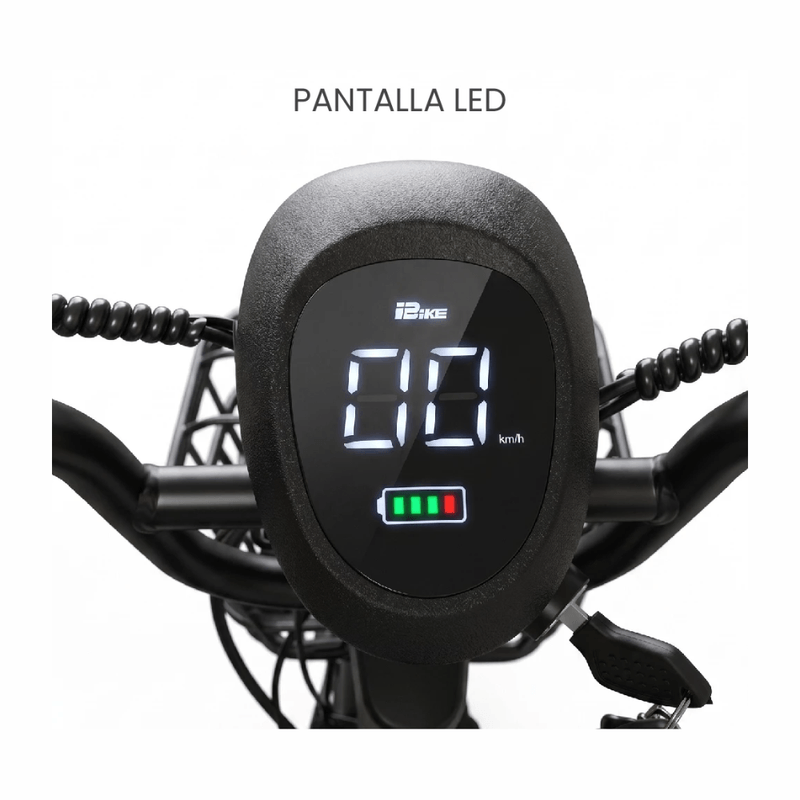 Bicimoto eléctrica Motare Happy 350W 25km/h 25-35km negro pantalla y controles