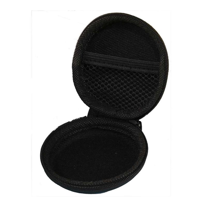Estuche tapa dura Izuum para audífonos alámbricos, negro diagonal