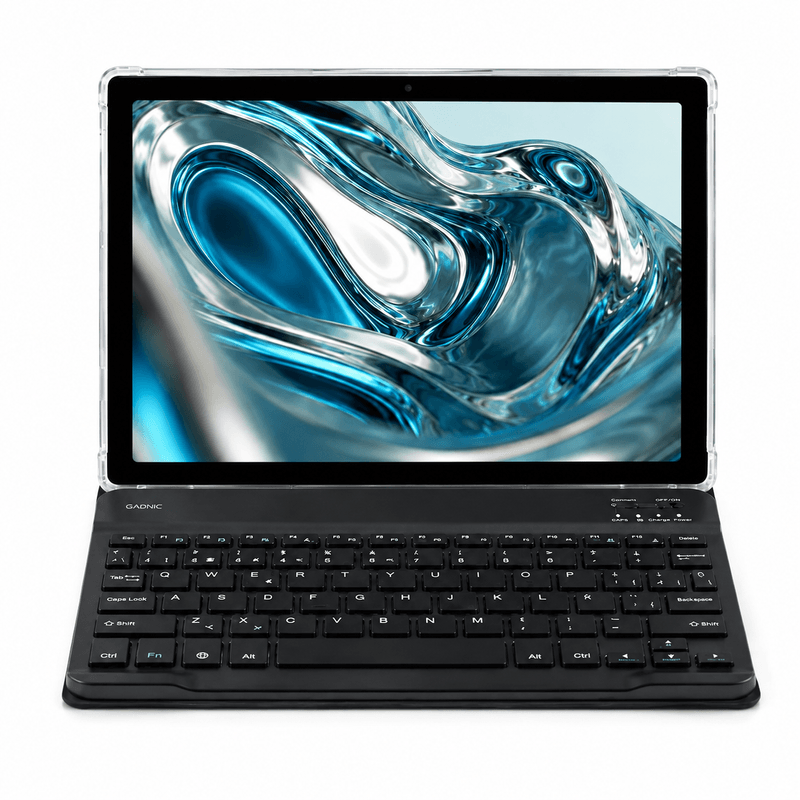 Tablet Miray TM4G-1008 256 GB 8 GB RAM Space Gray frontal teclado