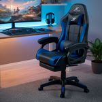Silla gamer Sillium reclinable con reposapiés azul