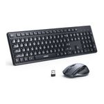 Kit Teclado y Mouse Ugreen Inalámbrico 4000 DPI negro frontal oblicuo