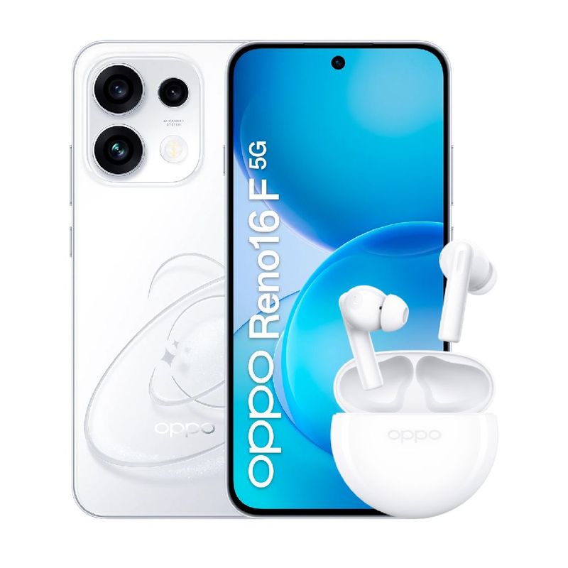 Combo Oppo Reno16 F 5G 256GB 8GB + Enco Buds2 frontal
