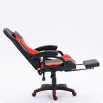 Silla gamer Sillium reclinable con reposapiés rojo lateral inclinación
