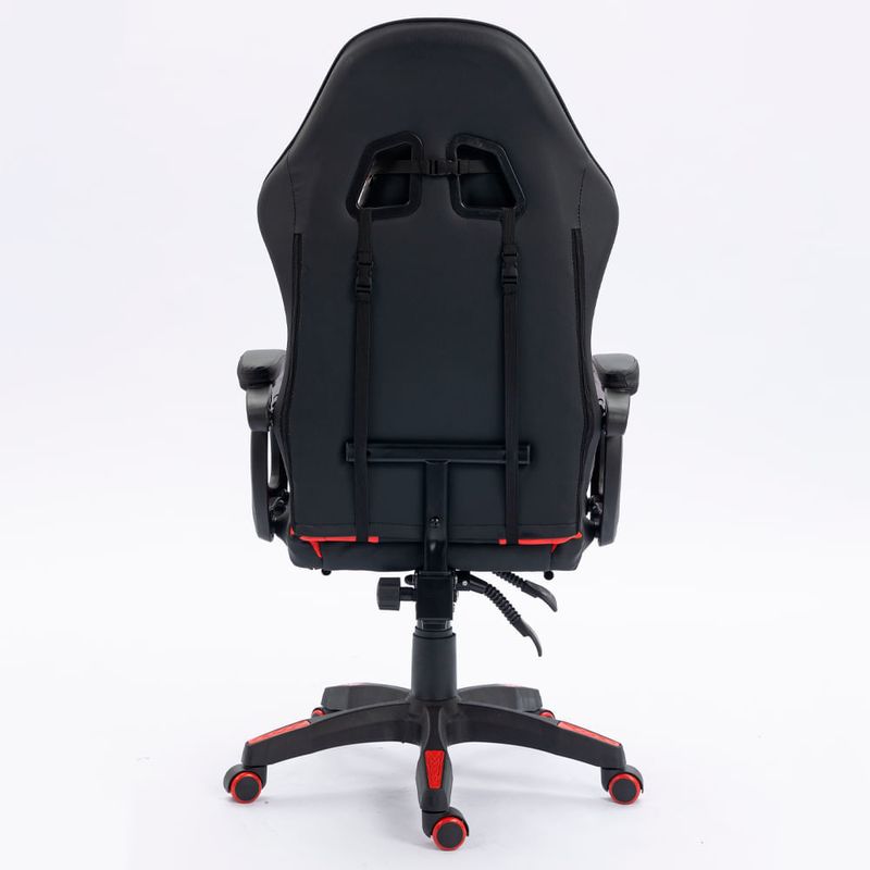Silla gamer Sillium reclinable con reposapiés rojo dorsal