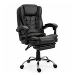 Silla gerencial Sillium con masajeador lumbar negra frontal oblicuo