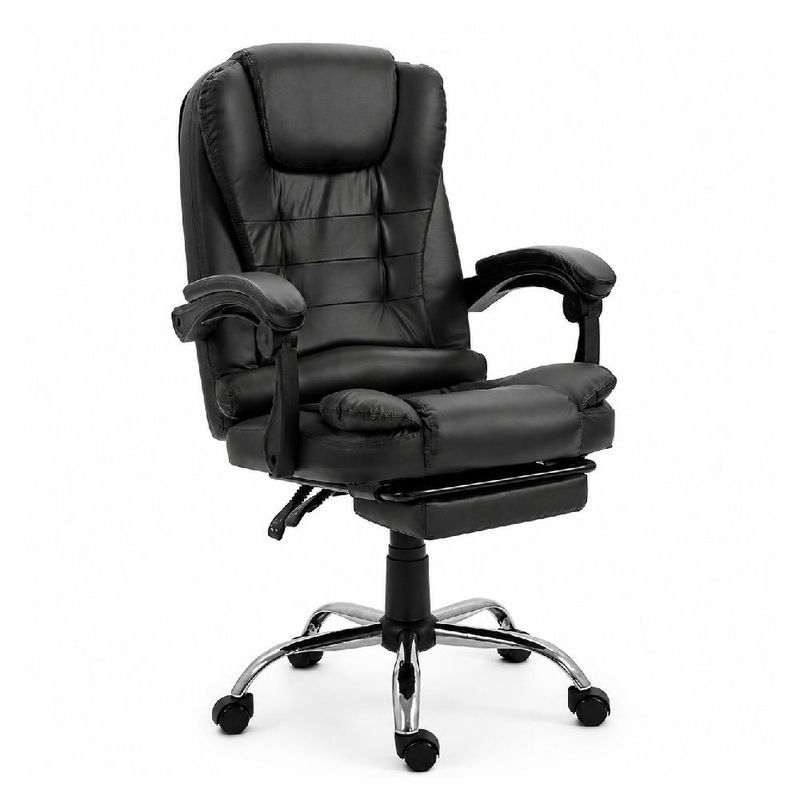 Silla gerencial Sillium con masajeador lumbar negra frontal oblicuo