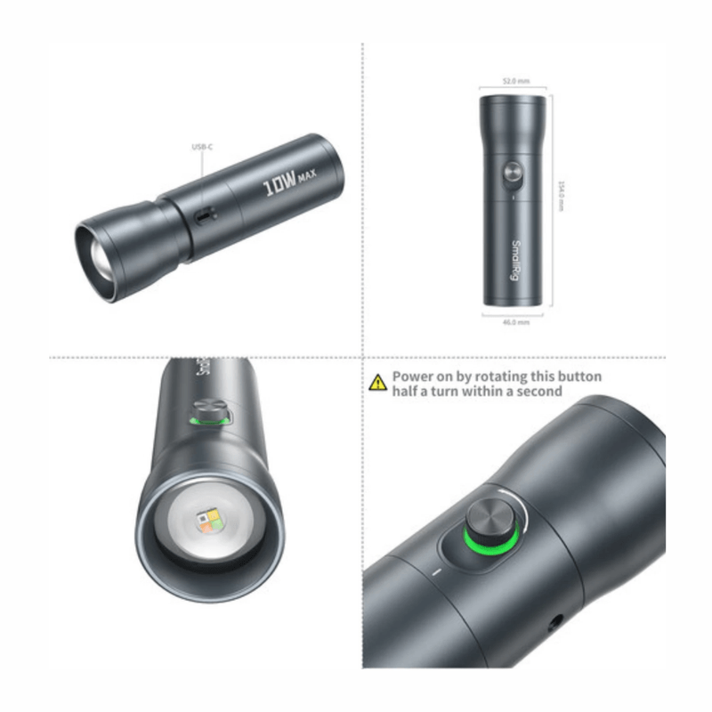 Luz LED SmallRig RF10C tipo linterna 5600K 10W detalles