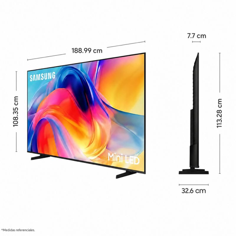 Televisor Samsung Smart TV 85 pulgadas Mini LED 4K 2026 medidas