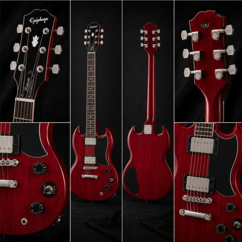 Guitarra Epiphone SG Tribute + Marshall MG15G 15W Cherry acabado Vintage Cherry