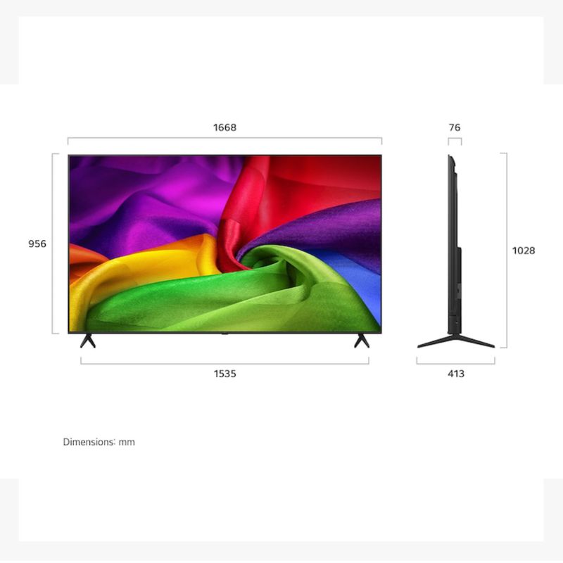 Smart TV LG 75NU800BPSB 75" 4K webOS medidas